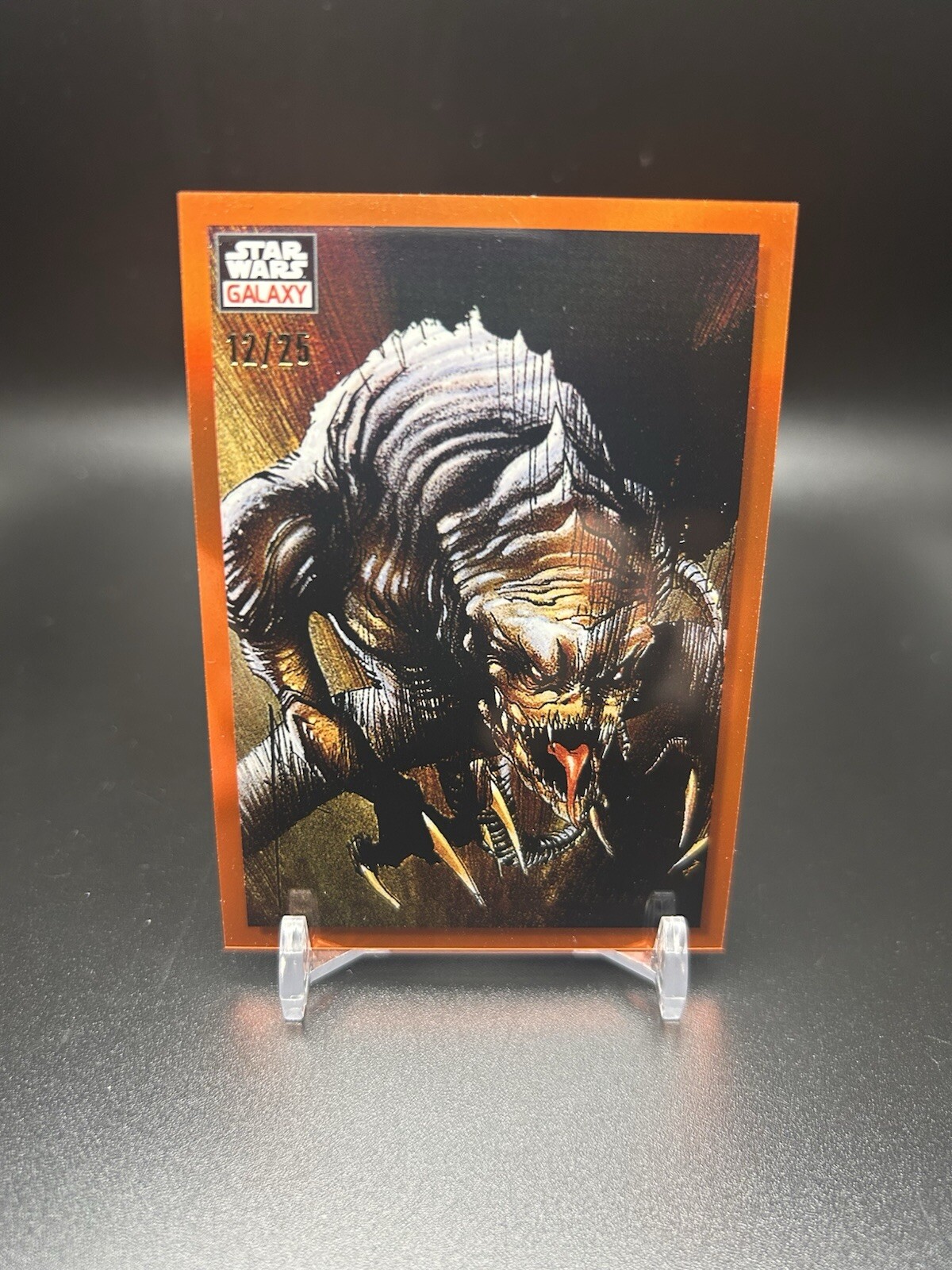 2023 Topps Chrome Star Wars Galaxy Ravenous Rancor Orange Refractor #’d 12/25
