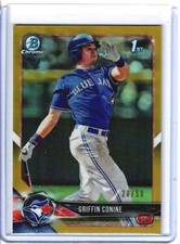 2018 Bowman Chrome Draft Griffin Conine Gold Refractor /50 1st Chrome