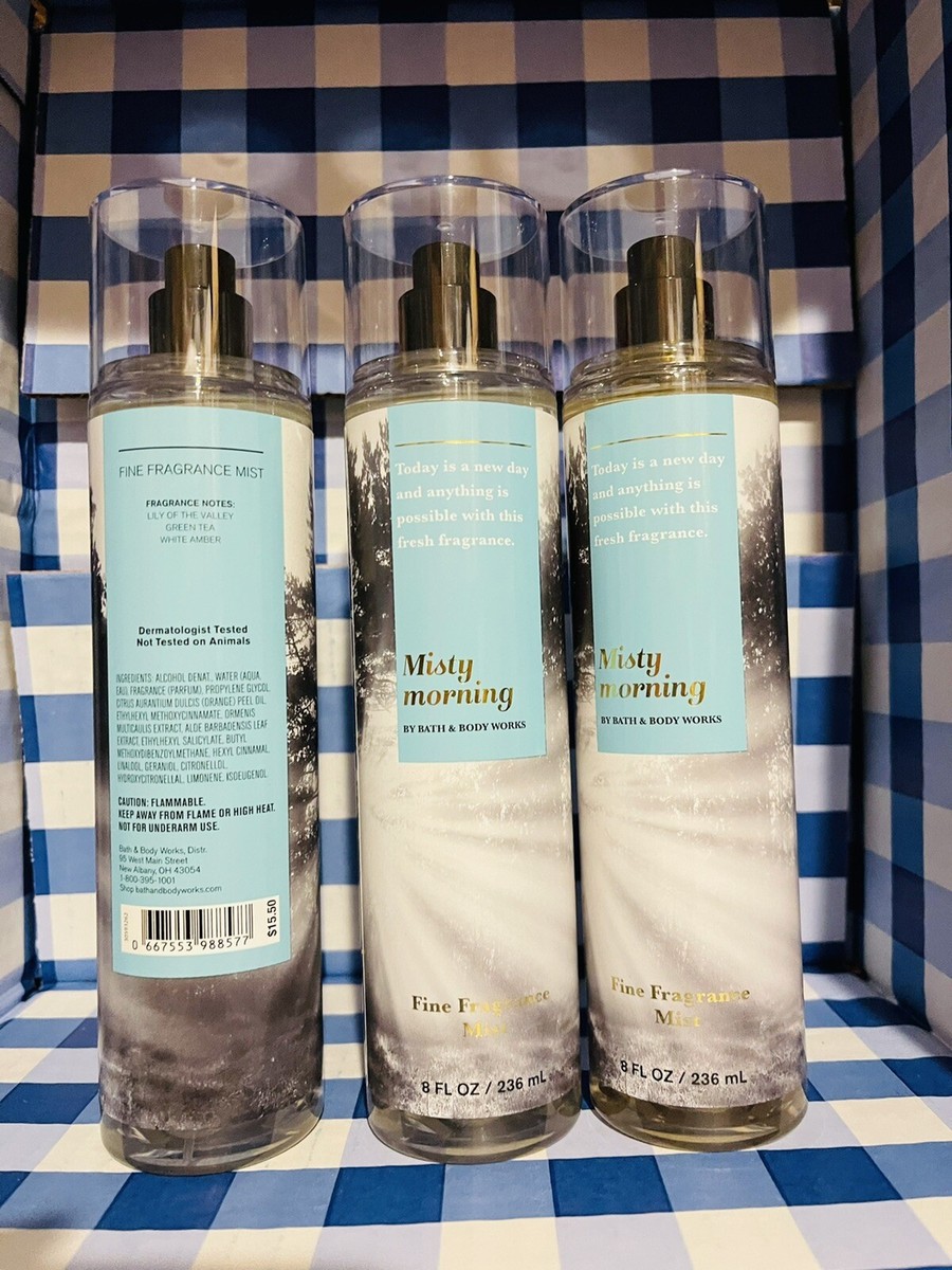 New BATH AND BODY WORKS MISTY MORNING FRAGRANCE BODY MIST 8 FL OZ