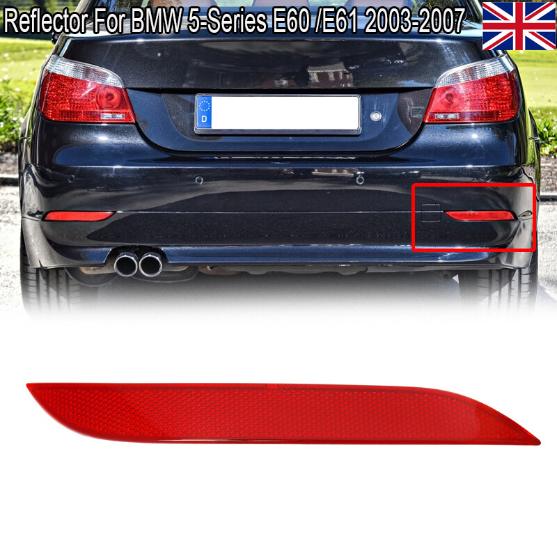 1x Right Rear Bumper Reflector Light Red Lens For BMW 5 SERIES E60 E61 2003-2007