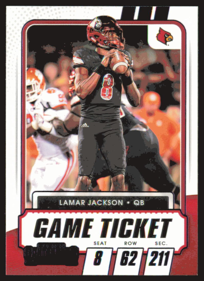 2021 Panini Contenders Draft Picks Game Ticket #22 Purple Lamar Jackson