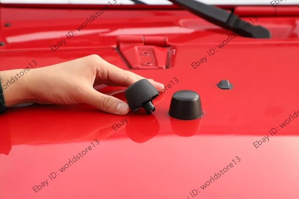 Hood Support Bumpers 2-Pack Black Rubber Hood Bumper Cushion Stops For Jeep Wrangler JK (1987-2018) – Replaces KJ71051BK Rubber Cushion Stop Replacement