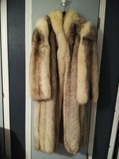 Full Length Silver Fox Fur Coat Size 10 Gorgeous !