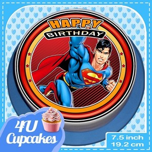 Precut Grand Superman Anniversaire 7 5 Pouces Comestibles Papier De Riz Gateau Topper Ccy004 Ebay