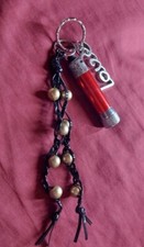 Black/gold Keychains, Beaded  uniquely handmade