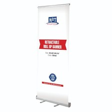 Retractable Banner Stand-Roll Up Banner Holder 33.46x78.74 Inch Silver Aluminum