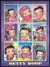 Grenadines 2001 - Betty Boop - Sheet of 9 Stamps - Scott #2304 - MNH