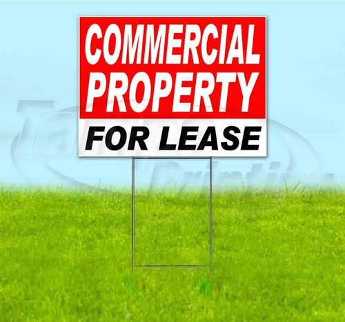COMMERCIAL PROPERTY FOR LEASE 18x24 Yard Sign WITH STAKE Corrugated ...