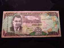 Jamaica 100 Dollars 1994 4085h90 P76 World Banknote Currency Money