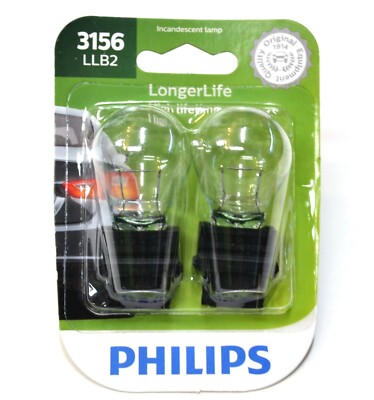Philips LongerLife 3156 27W Two Bulbs Back Up Reverse Light Replacement Lamp Fit