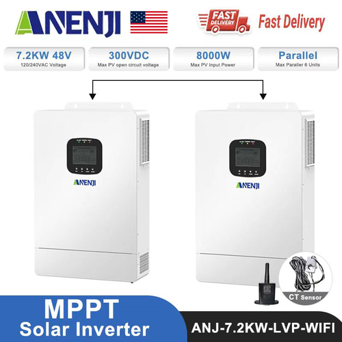 10.8KW 7.2KW 3.6KW Solar Inverter Hybrid 120V 208V 240V Charger Controller MPPT - Picture 2 of 17