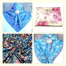 Wild Rag Scarf Western Cowboy Buckaroo Scarves Bandana Cowgirl Silky floral