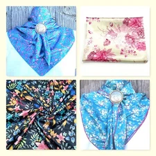Wild Rag Scarf Western Cowboy Buckaroo Scarves Bandana Cowgirl Silky floral