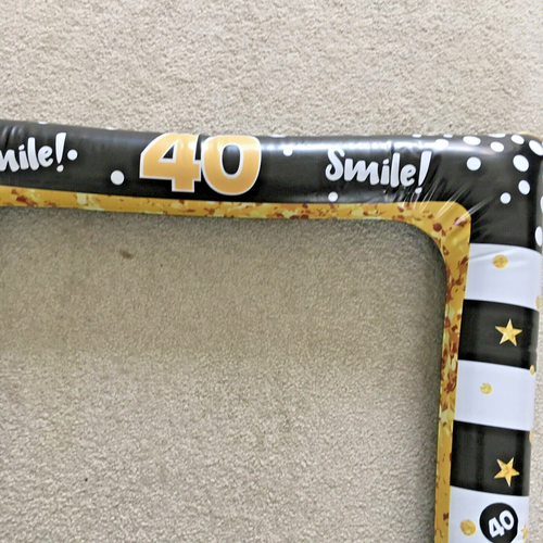 40th Birthday Inflatable Selfie Frame with Pump Happy Birthday Smile 40th Party - Picture 5 of 9