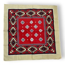 Vintage Bandannas Aztec Southwest Tribal Design 22 Inch Cotton Poly USA Set Of 2
