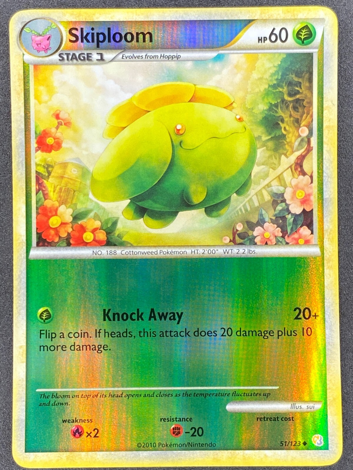 Pokémon Skiploom Reverse Holo 51/123 HS HeartGold & SoulSilver NM