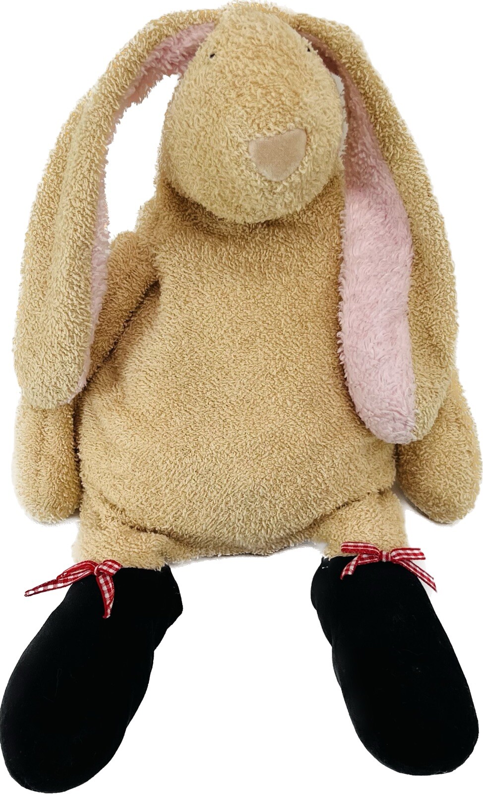 Manhattan Toys Terry Cloth Tiptoes Ballerina Bunny Rabbit 16” Ballet Shoes Tan