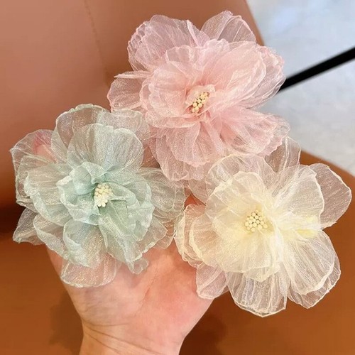 Mesh Flower Children's Hair Clip Sweet And Cute Princess Style Side Clip
