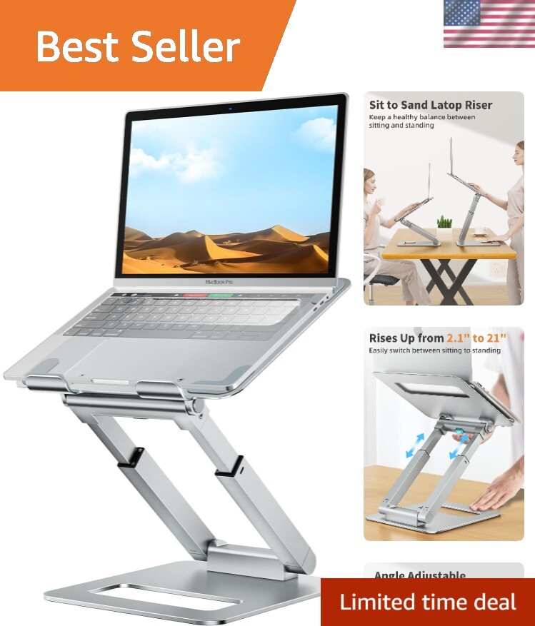 Adjustable Telescopic 360 Rotating Laptop Stand for Desk Pull Out Design-image