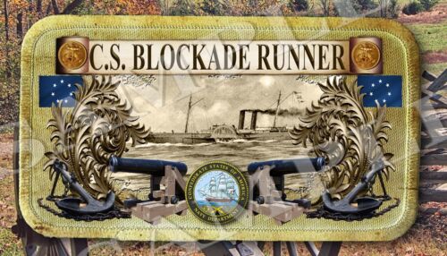 C.S. Blockade Runner CSA Naval American Civil War themed LARGE Iron on patch - Afbeelding 1 van 1