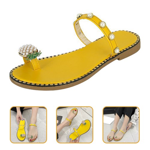 Pineapple Sandals Vaguelly Balance Pearl Slippers Easy to Wear Bride - Foto 2 di 6