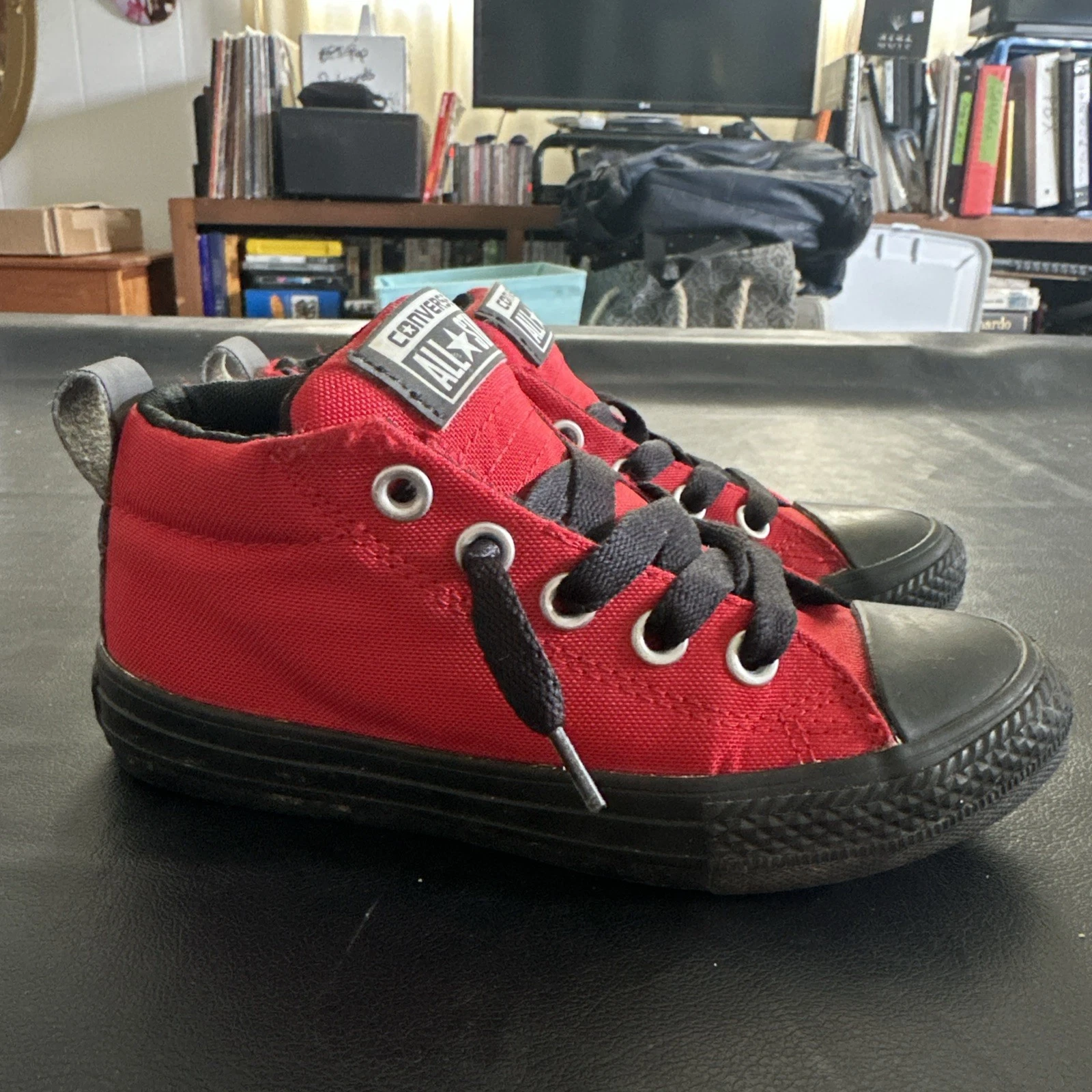 Scarpe alte Converse Youth 13 bambino Chuck Taylor All Star taglia 13 rosso nero