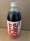 Vintage 1986 CHERRY COKE Glass Bottle 16oz Label WALT DISNEY WORLD Pinocchio #8