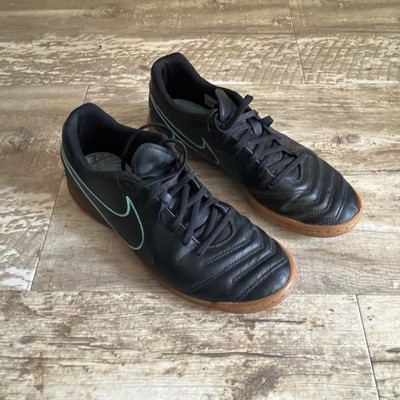 NIKE Tiempo X Rio III Indoor Soccer Shoes Black/Turquoise Men s 8