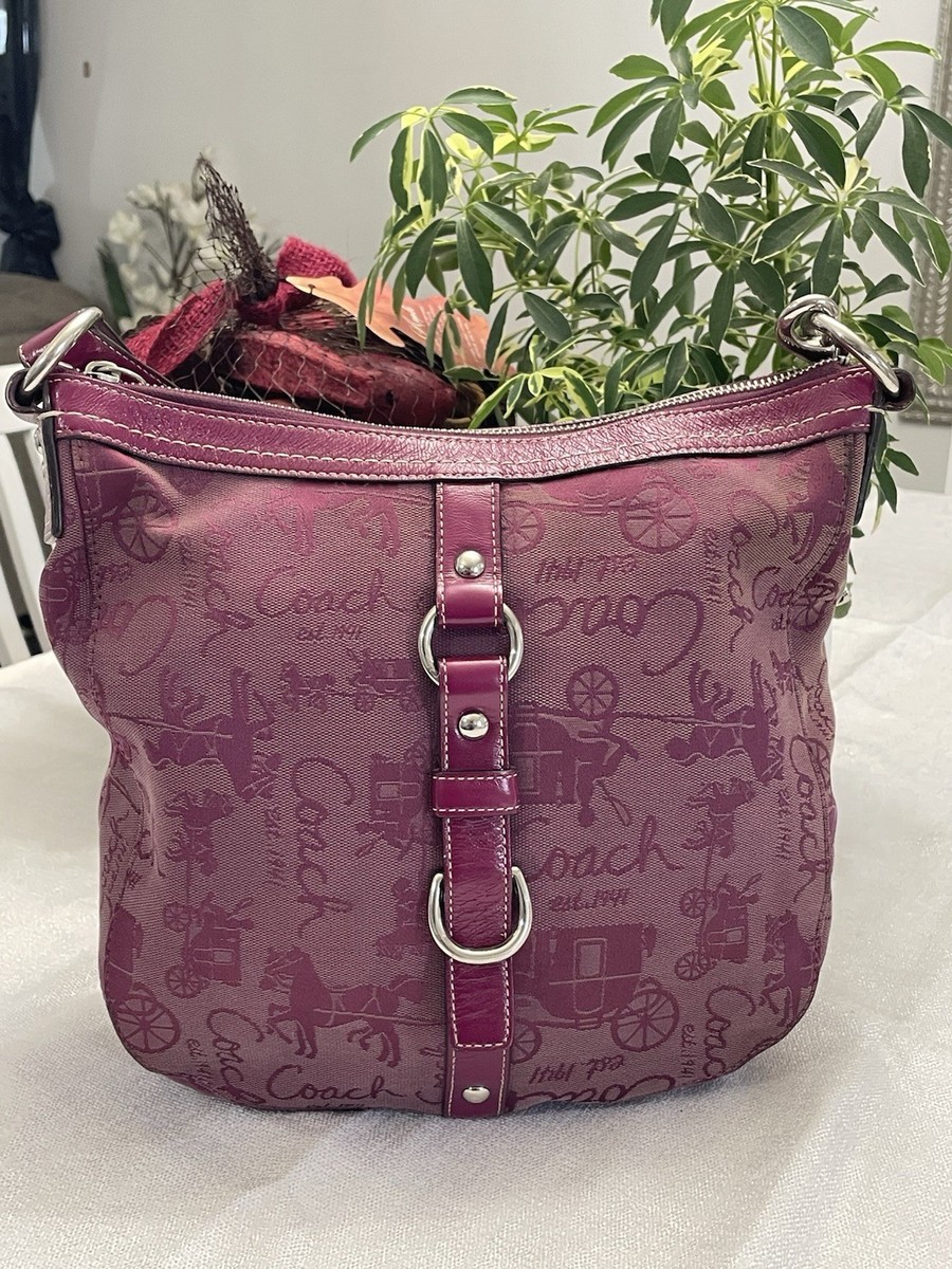 バッグ COACH Horse & Carriage Purple Tote Bag COACH Chelsea Vintage Horse & Carriage Purple Shoulder Bag | eBay