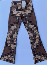 Musera Ties Waist Striped Knit Wide Leg