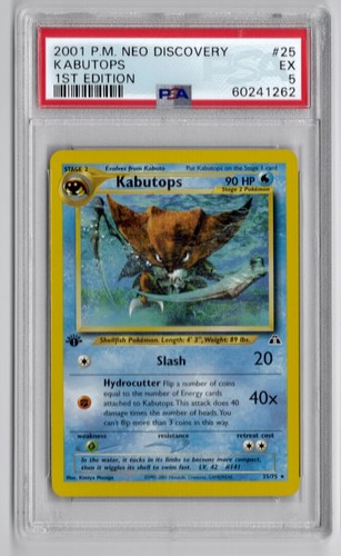 Kabutops (1st Edition) graded PSA 5 for sale on eBay