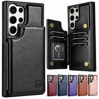 Leather Case For Samsung S26 Ultra S25 FE S24 S23 S22 S21 Plus Flip Wallet Cover