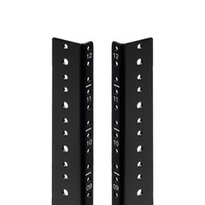 NavePoint Vertical Rack Rail Pair DIY Kit With Hardware Black 20U