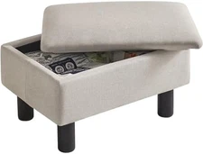 Storage ottoman footrest with flip top lid