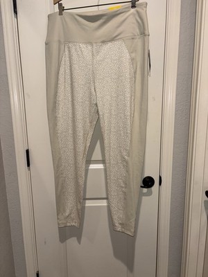 Zelos Cream and Tan Athletic Workout Running Leggings Size XXL Medium Impact NWT