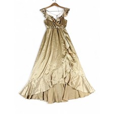 Show Me Your Mumu Champagne Ruffle Wrap Maxi Dress S