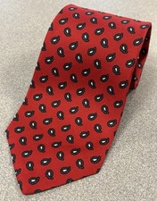 Vintage Brooks Brothers Makers Silk Tie Paisley Red Blue White 54  X 3.25  USA