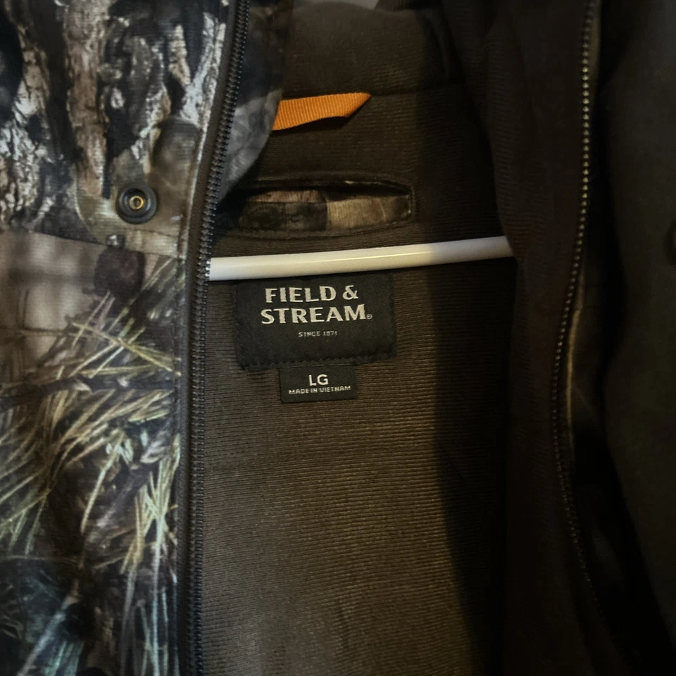 Field Stream Camo Hunting Coat Jacket Men LG Hooded Lined w/ Habit L Camo Pants - Image 3 of 4
