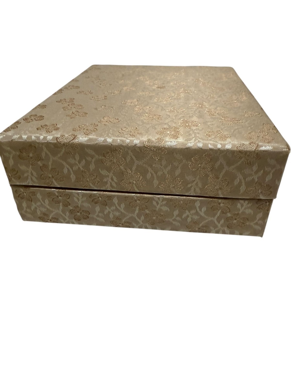 Decorative Gold Floral Storage Box Stationery Cards Vintage