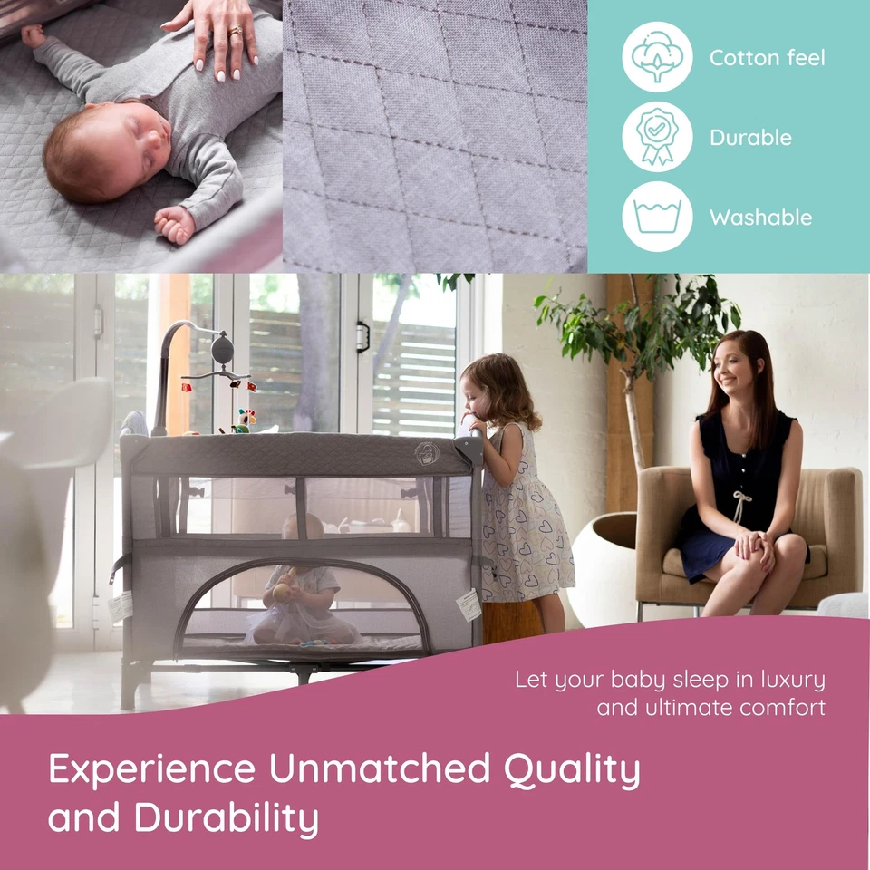 Cuna para dormir de cabecera para bebé: cama premium de recién nacido a material suave con... Foto 4 de 4