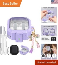 Secure Lock TPU Case for Galaxy Buds 4/4 Pro - Stylish  Protective Purple Cover