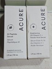 Set Of 2: Acure Skin Care Serum: AI Peptide, Vitamin C, Ferulic Acid Face Serum