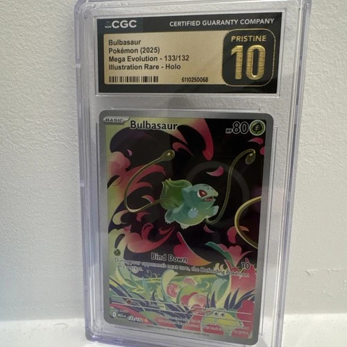 Bulbasaur 133/132 CGC Pristine 10 IR Mega Evolutions Graded Pokemon TCG Card