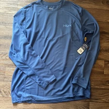 Huk Performance Fishing Shirt Men’s large Blue 