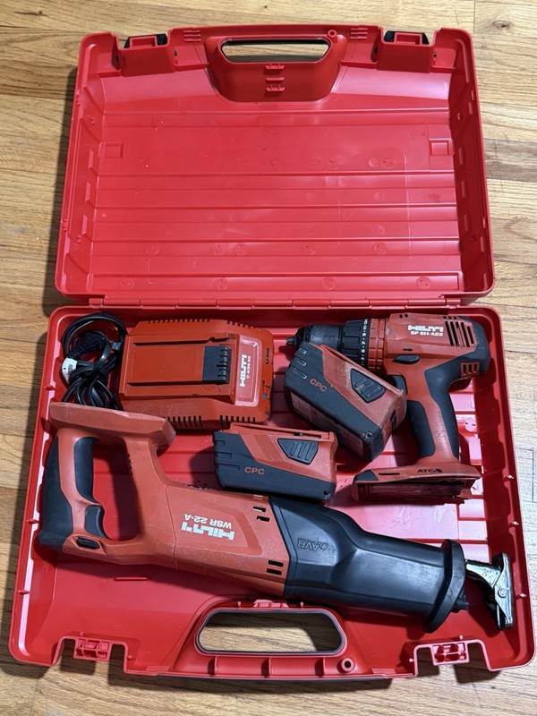 Hilti SFH 22-A Cordless Drill & WSR 22-A Reciprocating Saw Kit w/ 2 Batteries