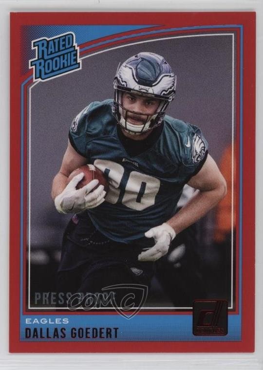 2018 Panini Donruss Rated Press Proof Red Dallas Goedert #347 Rookie RC 7sd