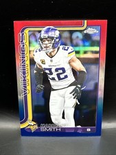 2025 Topps Chrome Football Harrison Smith #204 Red White Blue Refractor Vikings