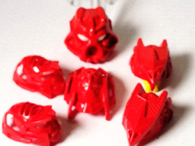 Lego Bionicle Head Face Masks Red Lot 6 Assorted Replacement Parts