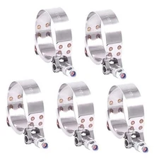 Hilitchi 5Pcs Stainless Steel T-Bolt Clamps with Rounded Band Edges 44-51MM
