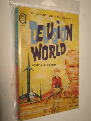 VINTAGE SCI FI PAPERBACK ACE DELUSION WORLD & SPACIAL DELIVERY GORDON DICKSON